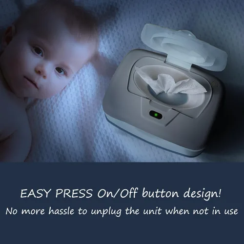Vista 5 de GOGO pure Calentador de toallitas húmedas para bebés y dispensador de toallitas húmedas, soporte y funda, con interruptor de encendido/apagado