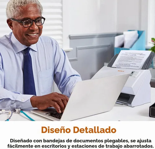 Vista 5 de Ambir Technology ImageScan Pro 340 - Escáner ADF de alta velocidad de 40 ppm para PC con Windows y Mac, color blanco
