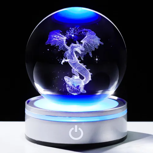 Vista 7 de Arikyrist Bola de cristal 3D de 8 cm de nubes y lluvias, regalo para mujeres y hombres, bola decorativa de cristal K9 con figura grabada de nubes