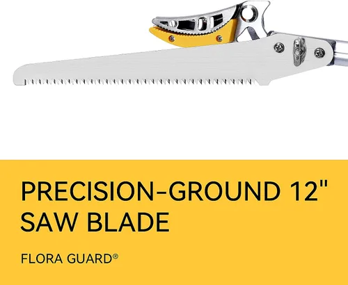Vista 2 de FLORA GUARD Podadora de Árboles Extensible de 4.6-10 pies, Podadora de Corte y Sujeción – Sierra de Poste de Largo Alcance, Recolector de Frutas