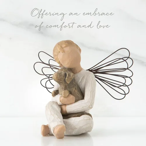Vista 4 de Willow Tree, figurita decorativa, diseño de ángel de comodidad Ofreciendo comodidad, curación, amor y cuidado, elenco de una talla original
