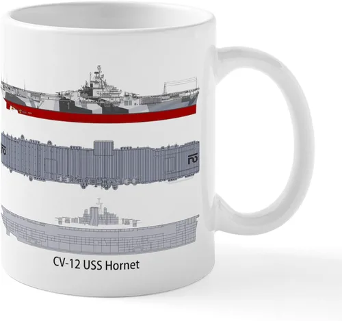 Vista 2 de CafePress USS Hornet CV 12 CVS 12 - Taza de café de cerámica (11.0 fl oz)