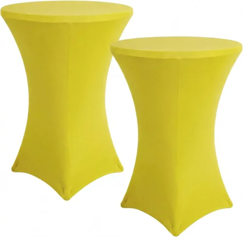 Vista 10 de Fundas para mesa de cóctel, paquete de 2 manteles redondos de 32 x 43 pulgadas, color beige