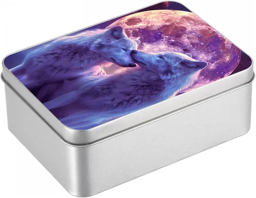 Vista 15 de Caja de lata de metal con tapa, contenedor de almacenamiento rectangular vacío de hojalata, estuche de lata portátil ligero para manualidades