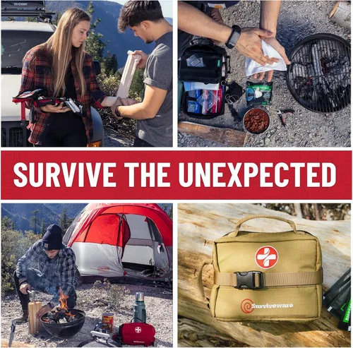 Vista 6 de Surviveware 119 Pcs Comprehensive Premium Survival First Aid Kit - Medical Emergency Kit for Travel Camping Gear, Home Essentials & Outdoor