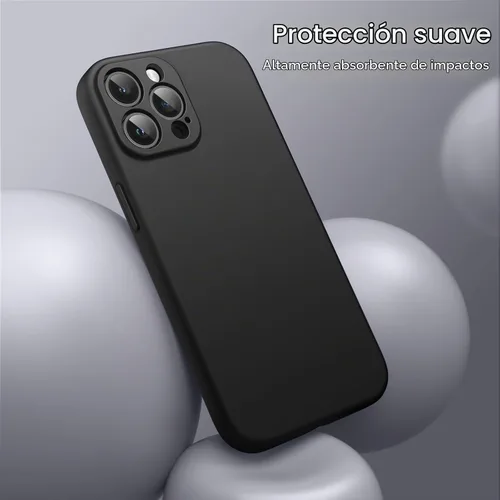 Vista 5 de JETech Funda magnética de silicona para iPhone 12 Pro Max, color negro