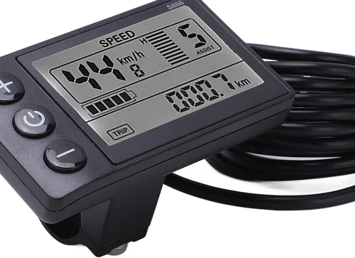 Vista 8 de Pantalla LCD para bicicletas eléctricas, S866 Medidor de pantalla LCD de bicicletas eléctricas, 24 V, 36 V, 48 V, panel de control con reemplazo