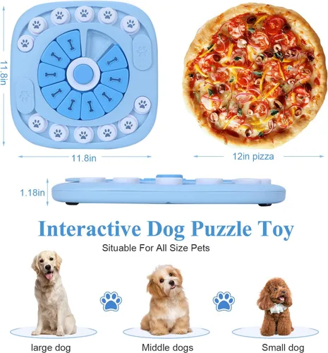Vista 3 de XIGOU Juguetes de rompecabezas para perros, dispensadores de golosinas para entrenamiento de coeficiente intelectual y estimulación cerebral Nivel