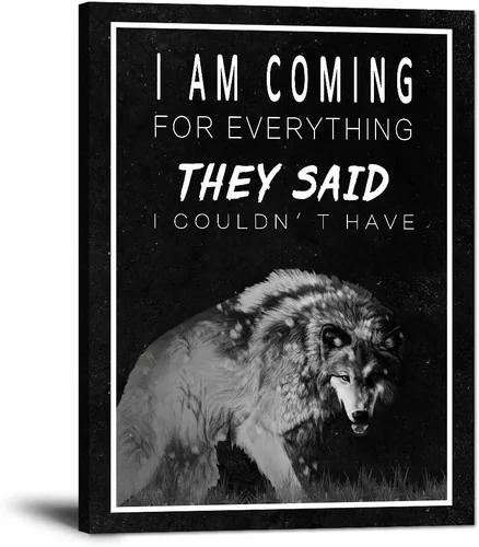 Vista 58 de Inspirational Hustle Wall Art - Lion Head withEncouraging Quotes Canvas Print Motivational Wall Decor, Black and White Office Picturtes Success