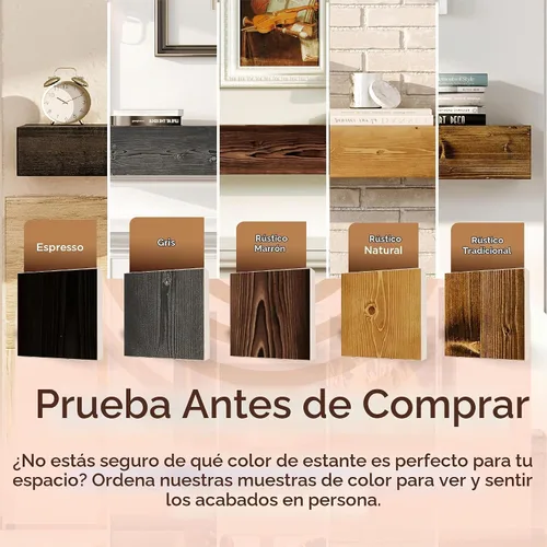 Vista 3 de Muestras de color de madera de pino natural Avana - Encuentra tu combinación perfecta para estantes de repisa - Muestras de madera auténticas - 5