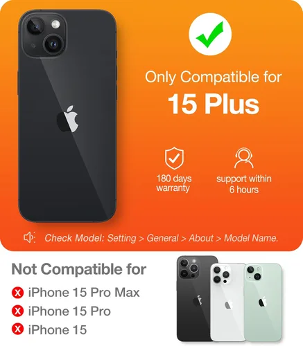 Vista 6 de TORRAS Funda magnética transparente a prueba de golpes para iPhone 15 Plus y iPhone 14 Plus, protección contra caídas de grado militar de 12 pies