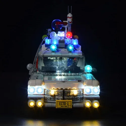 Vista 2 de RC con kit de luz LED de sonido compatible con Lego 10274, kit de iluminación de construcción para (Ghostbusters ECTO-1) modelo de bloques de Rc Con