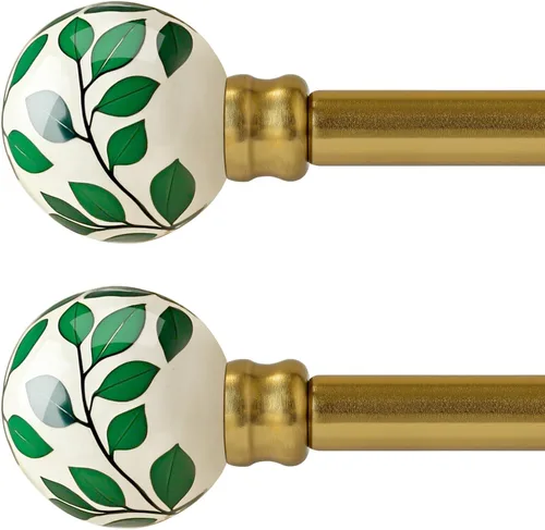 Vista 13 de Ceramic Black Curtain Rods for Windows 16 to 60 Inches Drapery Rods Adjustable Length Extendable Heavy Duty 1" Diameter iron Window Modern