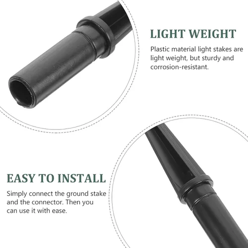 Vista 9 de Uonlytech Estaca de lámpara de jardín, 10 piezas, estacas de repuesto de luz solar, estacas de plástico para luces solares al aire libre, duraderas