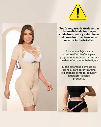 Vista 7 de SHAPE CONCEPT 387 Fajas Colombianas Moldeadoras Tummy Control Shapewear Mangas Beige