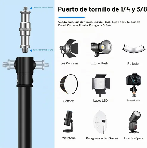Vista 3 de Soporte de luz resistente 9.8 pies/9.8 ft / 3m soporte de luz de fotografía