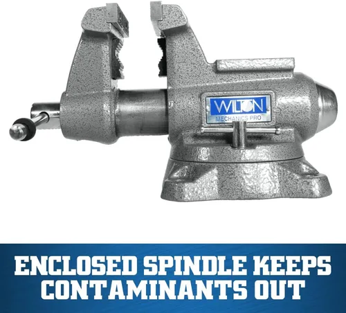 Vista 5 de Wilton Mechanics Pro Bench Vise, ancho de mandíbula de 4-1/2", abertura de mandíbula de 4", garganta de 3-1/2" (Modelo 845M)