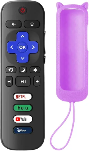 Vista 17 de Control remoto de repuesto para Roku TV con funda protectora suave, control remoto universal para TCL Roku/Hisense Roku/Onn Roku/Sharp Roku/Element
