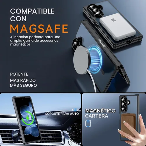 Vista 2 de Hensinple Funda Magnética para Samsung Galaxy Z Fold 6, Funda Z Fold6 [Compatible con MagSafe][Ajuste Delgado], Carga Magnética Translúcida Mate