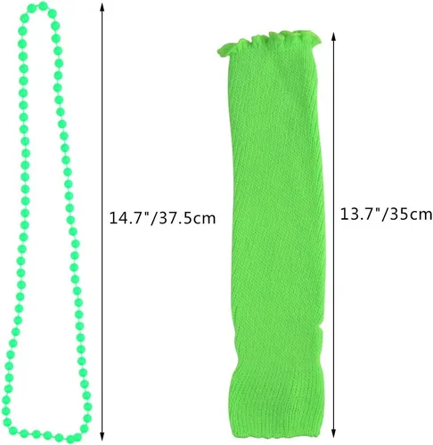 Vista 3 de Accesorios de disfraces 6 en 1 para niños trajes y vestidos elegantes de los años 1970 y 1980 para fiestas de cosplay o fiestas temáticas para niñas