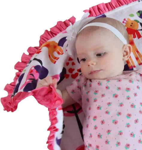 Vista 2 de Manta reversible para bebés y niñas, tela minky velboa (elige el color)