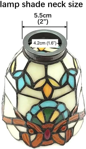 Vista 2 de Pantalla de lámpara estilo Tiffany solamente, lámpara de araña y pantalla de repuesto para lámpara de pared, NAD06001, estilo barroco, chimenea