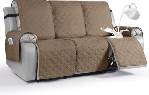 Vista 32 de VANSOFY Funda impermeable para sofá reclinable, lavable, funda para sofá reclinable de 1 pieza, protector de muebles con correas elásticas, bolsillo