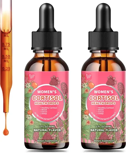 Vista 8 de Hudetex Suplementos de cortisol para mujeres, gotas líquidas, administrador de cortisol con Ashwagandha, L-teanina, fosfatidilserina, Rhodiola Rosea