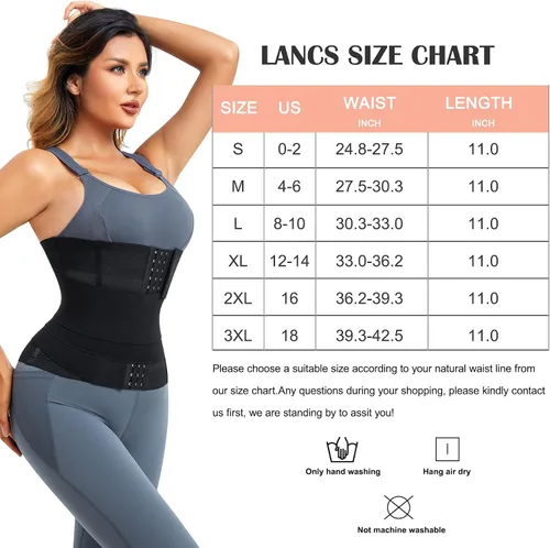 Vista 7 de LANCS Entrenador de cintura 2 en 1 para mujer, cintura de grasa del vientre inferior, faja moldeadora de cintura posparto
