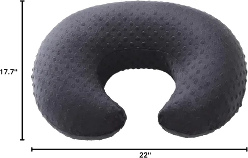 Vista 7 de Funda de almohada de lactancia con lunares, funda de almohada de felpa para lactancia materna Funda para almohada de lactancia, transpirable, Negro