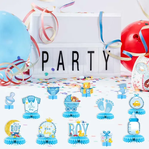 Vista 5 de 13 centros de mesa para mesas de niños, centros de mesa de panal para decoración de baby shower, suministros de fiesta de niños, centro de mesa