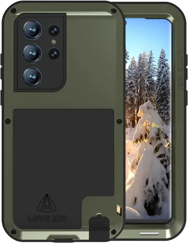 Vista 9 de LOVE MEI Funda militar resistente para Samsung Galaxy S23 Ultra, sin protector de pantalla de vidrio templado, a prueba de golpes, a prueba de Negro