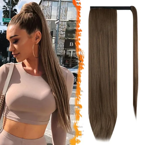 Vista 17 de BARSDAR Extensión de Cola de Caballo Corta y Recta - Extensiones de Cabello de Cola de Caballo con Cordón de 14 Pulgadas en Negro para Mujeres