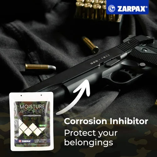 Vista 4 de Zarpax Absorbentes de humedad para pistola de 7.5 oz/212 g - Deshumidificador seguro para pistola evita la corrosión - Protege pistola