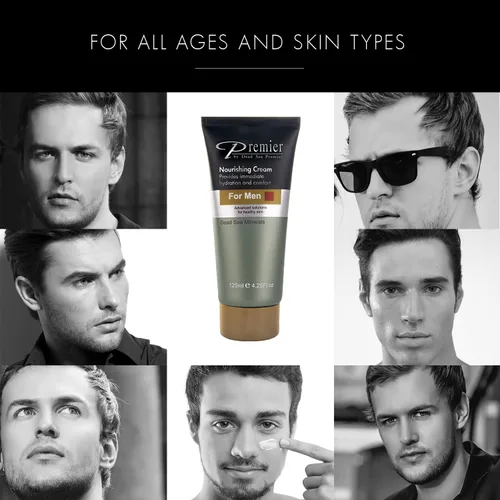 Vista 3 de Crema nutritiva Premier del Mar Muerto para hombres, humectante facial ligero y suave, colección clásica, antienvejecimiento, crema facial, crema