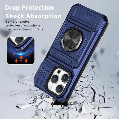 Vista 5 de Vofolen Funda tipo cartera para iPhone 13 Pro Max con tarjetero