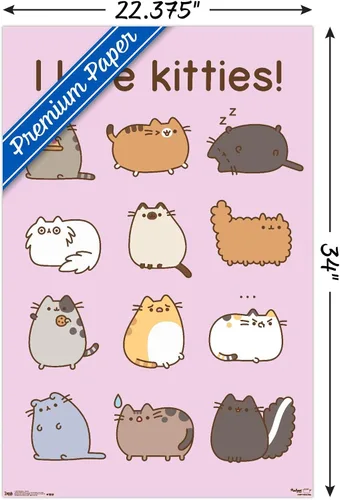 Vista 3 de Trends International Pusheen - Póster de pared de gatitos, 22.375 x 34 pulgadas, versión premium sin marco