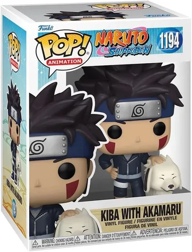 Vista 3 de POP Naruto Shippuden - Figura de vinilo Kiba con Akamaru Funko (paquete con funda protectora de caja compatible), multicolor, 3.75