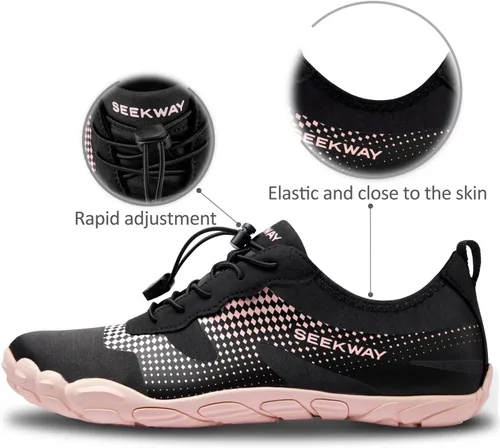Vista 6 de SEEKWAY Zapatos de agua para hombres y mujeres adultos, secado rápido, calcetines acuáticos descalzos para playa, natación, río, piscina, lago