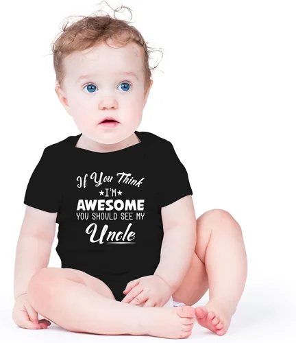 Vista 2 de AW Fashions If You Think, I'm Awesome You Should See My Uncle - Body para bebé recién nacido