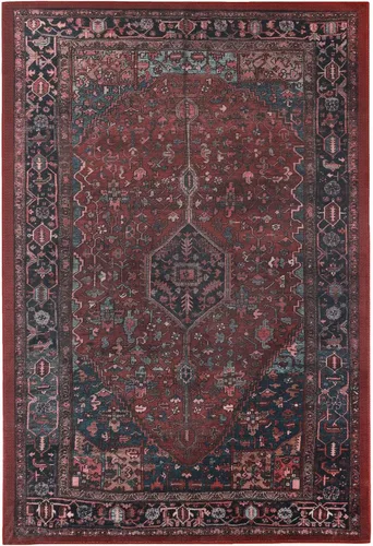 Vista 7 de SUPERIOR Medallion - Alfombra lavable, respaldo de algodón, alfombra para mesa de comedor, alfombra para vestíbulo, de fácil cuidado, alfombra Negro