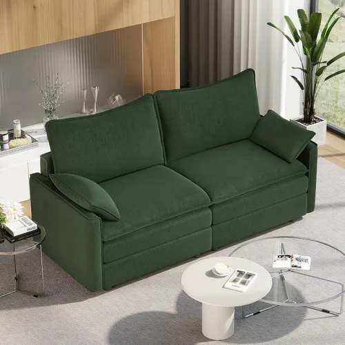 Vista 110 de Vesgantti Sofá modular de 108 pulgadas, cómodo sofá de nube con asiento profundo otomano movible, sofá modular en forma de L, sofás seccionales
