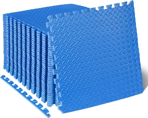 Vista 12 de ProsourceFit - Tapete de ejercicio tipo rompecabezas de ½ pulgada, losetas de espuma EVA entrelazadas para gimnasio en casa, para niños, crema, 24 x