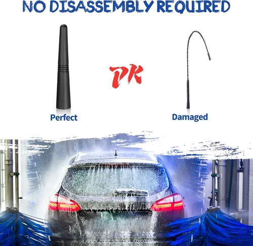Vista 5 de Eightwood Antena corta para automóvil de 3.6 pulgadas, montaje en techo universal para vehículo, antena de radio AM FM, repuesto de mástil, antenas