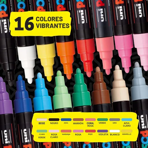 Vista 7 de POSCA® PC-5M Water-Based Acrylic Paint Markers, Medium Tip, 16 Count