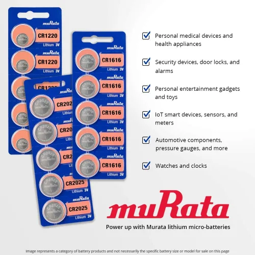 Vista 4 de Murata Batería CR2430 DL2430 ECR2430 3V Litio Moneda Celda (5 Baterías)