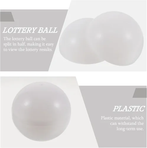Vista 8 de Juego de 25 bolas de bingo para rifas, 1.57 pulgadas, color blanco, para juegos de lotería, para eventos, fiestas y actividades festivas