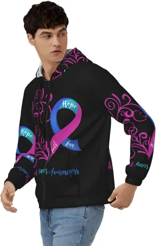 Vista 4 de Sudadera con capucha para hombre y mujer con capucha para concientización sobre el cáncer de tiroides