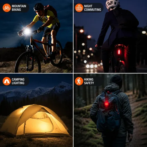 Vista 8 de High Lumens Super Bright Bike Light for Night Riding, USB Rechargeable Bicycle Headlight, Waterproof Bike Headlight, Waterproof Bike Headlight and