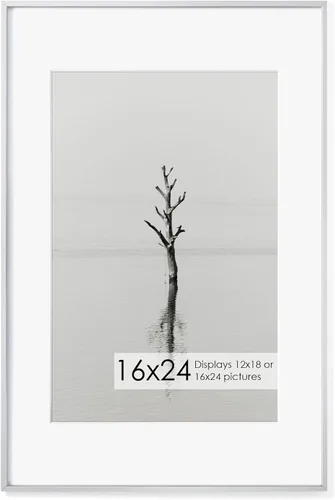 Vista 247 de Fun Memories Marco de Fotos A2 Negro, Marcos de Póster de Metal de Alta Gama de 16.5 x 23.5 pulgadas para Pared, Marco de Fotos A2 con Paspartú A3